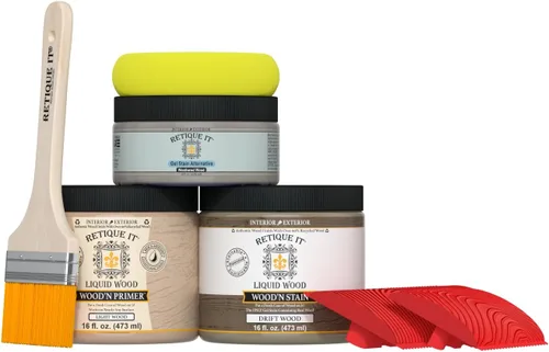 Miniatura 88 de Retique It Kit multiusos con acabado de madera - GO Beyond de madera falsa con imprimación a base de madera líquida pintable y tinte de gel - 60
