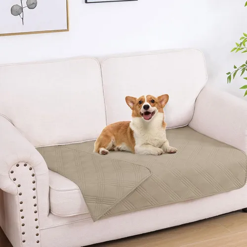 Miniatura 51 de hyha Manta impermeable para perros, manta reversible para cama de mascotas, funda suave para sofá/sillón lavable para perros, fundas impermeables