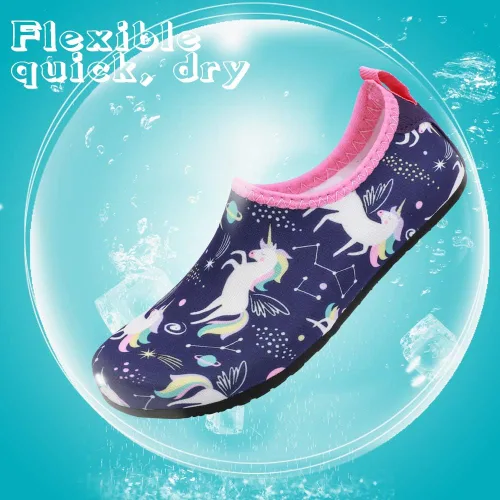 Miniatura 5 de HIITAVE Zapatos acuáticos antideslizantes para la playa, natación, secado rápido, calcetines acuáticos para niños y niñas pequeños