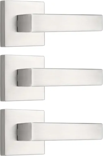 Miniatura 14 de Probrico - Manija de puerta falsa de 2 unidades, color bronce aceitado, para puertas francesas, palanca falsa cuadrada, manija de puerta de un solo