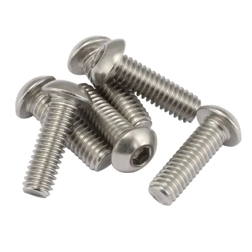 Miniatura 14 de Tornillos de Cabeza de Botón con Casquillo 1/4-20 x 1/2", Acero Inoxidable 18-8 (304), Acabado Brillante, Completamente Roscados, Hexagonal Allen