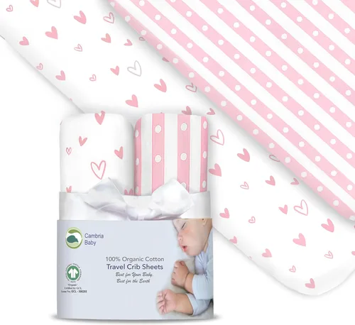 Miniatura 11 de Sábanas bajeras 100% de algodón orgánico para Graco Pack n Play, Babyletto, Pamo Babe, Hiccapop, Dream on Me, Evenflo, Baby Trend, Hygge Hush