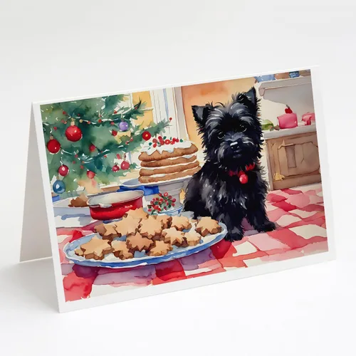 Miniatura 176 de Caroline's Treasures DAC3884GCA7P Paquete de 8 tarjetas en blanco de Navidad con galletas de husky siberiano Tarjetas de felicitación con sobres