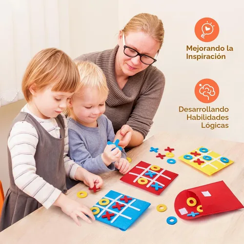 Miniatura 6 de JoyCat Tic Tac Toe Mini Juego de Mesa Juguete para Niños y Familia, Recuerdos de Fiesta de Cumpleaños, Bolsa de Golosinas, Divertida Actividad