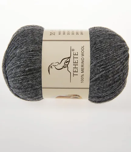 Miniatura 3 de Hilo de lana merino 100% para tejer, 3 capas, hilo de ganchillo lujoso, cálido, suave, ligero (gris oscuro, 3 bálsamo)