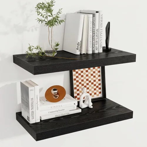 Miniatura 90 de Fun Memories Estantes flotantes de 12 pulgadas de profundidad, estantes de pared de madera de 16 x 12 pulgadas, estante de almacenamiento rústico