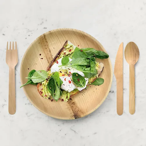 Miniatura 6 de PALM NAKI Birchwood Cutlery - 40 unidades - Vajilla desechable, ecológica, cubiertos compostables y biodegradables (cuchillos, paquete de 40)