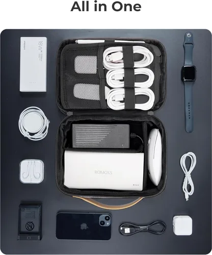 Miniatura 7 de BAGSMART Organizador de artículos electrónicos, estuche de viaje, organizador de cables, bolsa de cables de viaje para accesorios tecnológicos