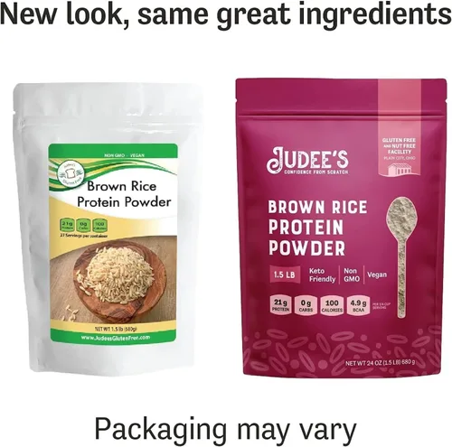Miniatura 3 de Judee's Gluten Free Proteína de arroz integral en polvo, proteína vegana a base de plantas, reemplazo de comidas sin gluten, 1.5 libras, sin sabor