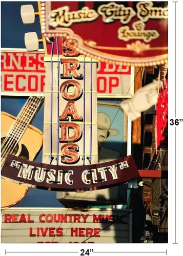 Miniatura 3 de Póster de música country de Nashville, carteles retro vintage TN Tennessee Bar Cool Wall Art Poster 24x36