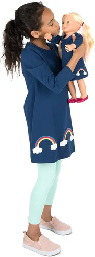 Miniatura 40 de Leveret - Conjunto de vestidos a juego para niña y para muñeca, 100% algodón, gran variedad de estilos, (tallas de 2 a 14 años)