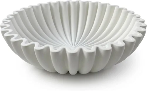 OAKOA Cuenco decorativo grande, cuencos decorativos blancos para decoración del hogar, cuenco orgánico moderno para decoración del hogar, decoración