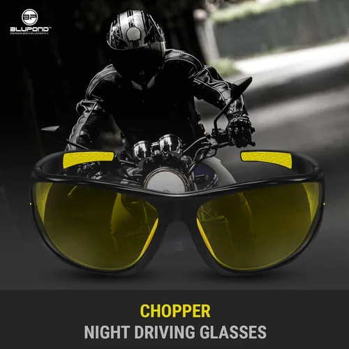 Miniatura 8 de BLUPOND Gafas de Conducción Día/Noche - Chopper - Visión Más Clara para Conducir Nocturna en Motocicleta, Correr, Ciclismo - TAC Antirreflejos