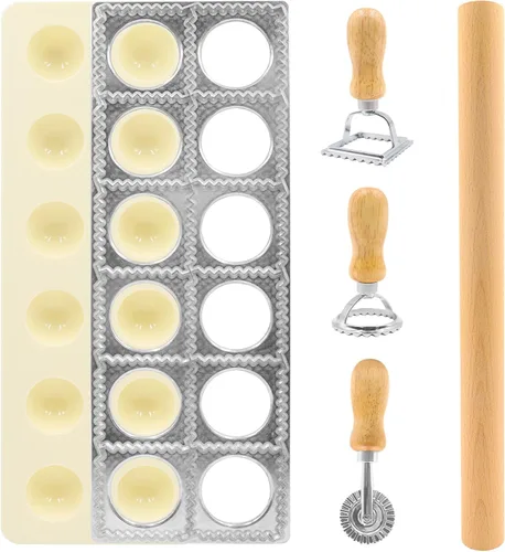 Molde de cortador de ravioles, máquina de prensa de ñoquis de pasta hecha a mano, 5 piezas, kit de herramientas para hacer ravioles, cortador de
