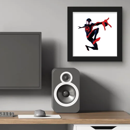 Miniatura 5 de Trends International Gallery Pops Spider-Man: Across the Spider-Verse - Póster de pared de Miles Morales, 12 x 12 pulgadas, versión de marco negro