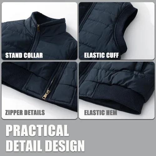 Miniatura 40 de Msmsse Chalecos de invierno para hombre, con forro polar, acolchado, casual, sin mangas