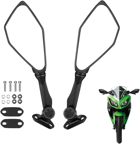 KEMIMOTO - Espejos Ninja 300 Compatibles con Ninja 400 250 500 ZX6R EX300 ZX-6R Espejo Trasero para Motocicleta