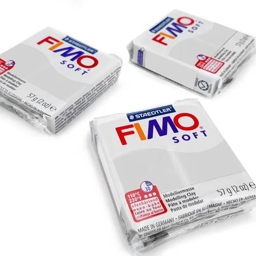 FIMO Arcilla para modelar horno de polímero suave, colores más populares, 2.01 oz, juego de 3 unidades, color gris delfín