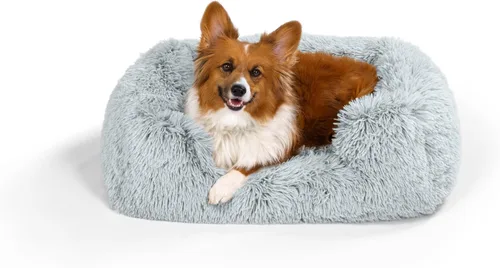 Miniatura 11 de Best Friends by Sheri Lux Lounge Bed - Cama calmante de piel sintética para perro, gris, mediano, 30 x 20 pulgadas
