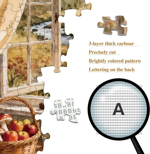 Miniatura 4 de Rompecabezas de 1000 piezas para adultos, vista de ventana, rompecabezas de paisaje natural, decoración de pared familiar, rompecabezas imposible