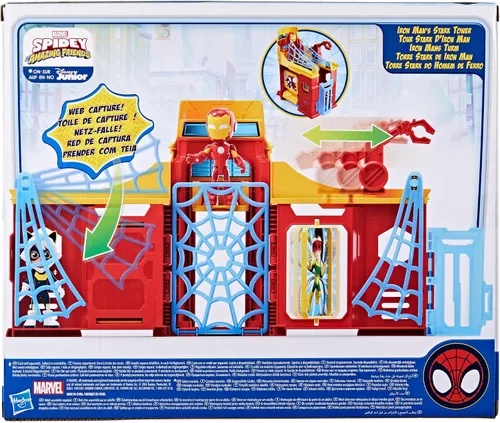 Miniatura 14 de Spidey and his Amazing Friends Stark Tower Playset, incluye figura de acción de Iron Man de 4 pulgadas, juguetes de superhéroes de Marvel para niños