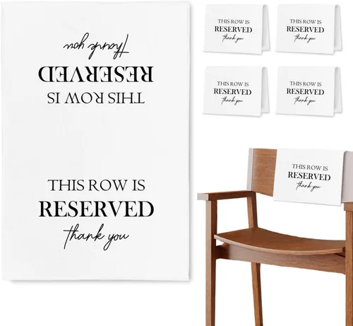 Señales de Asiento Reservado para Sillas, Esta Fila Está Reservada Paños de Banco para Asientos de Iglesia, Decoraciones de Boda para Recepciones,