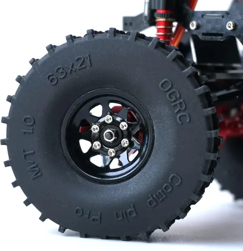 Miniatura 2 de OGRC 1.0 Rines de rueda RC con anillos de latón, rines de rueda de plato hondo, ruedas Beadlock 1.0 para 1/18 TRX4M 1/24 SCX24 C10 JLU Deadbolt Negro
