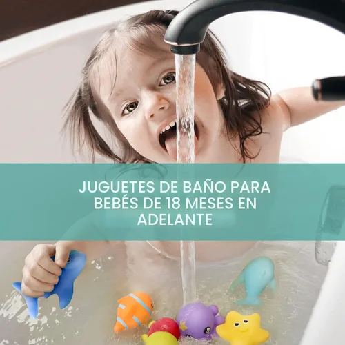 Miniatura 3 de Hely Cancy Juguetes de baño para bebés de 18 meses, juguetes de bañera de animales sin agujeros, juguetes de bañera para bebés