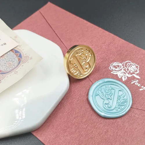 Miniatura 2 de Sello clásico de cera para sellar varios alfabetos, cabeza de latón, mango de madera, sellos de letras para tarjeta/sobre/regalo, letra A