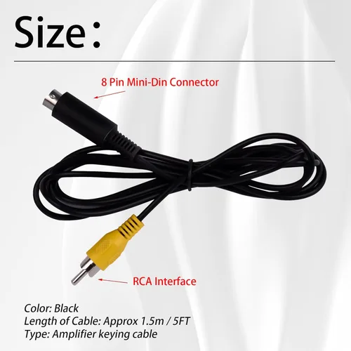 Miniatura 3 de XTPTFABS Conector mini DIN a RCA macho de 8 pines (4.9 ft) compatible con YAESU FT-710 FT710 (5.5 pies)