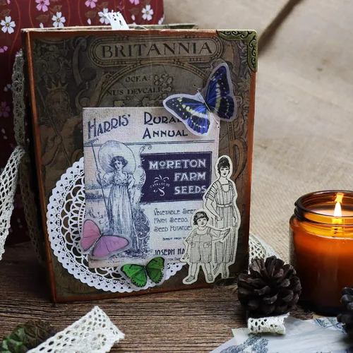 Miniatura 4 de CATaireen - 30 hojas de papel de estraza vintage hecho a mano, 5.8 x 8.2 pulgadas, para manualidades de decoupage (NO repetición, sin adhesivo)