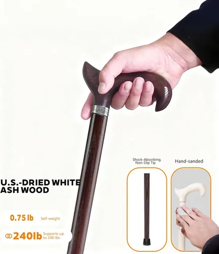 Miniatura 5 de Bastones de dragón para hombres, bastones de madera hechos a mano para hombres y mujeres, resistentes hasta 500 libras, exquisito palo ergonómico
