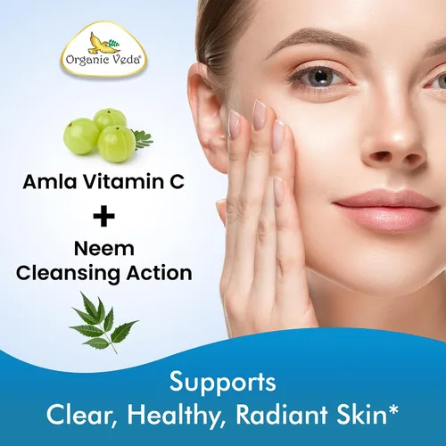 Miniatura 9 de Organic Veda Cápsulas de cúrcuma Neem – Complejo herbario 5 en 1 con fruta Amla, albahaca santa, pimienta negra – Suplemento inmunológico
