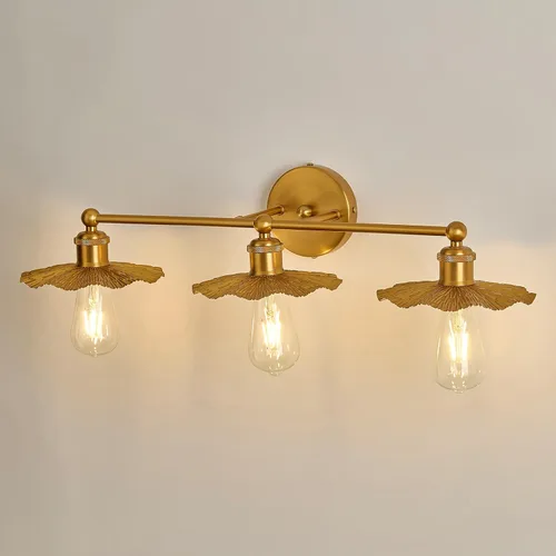 Miniatura 11 de ZGLAOJT 2 Luces Vintage para Tocador Doradas Accesorios de Iluminación para Baño Sobre Espejo.