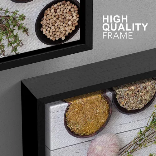 Miniatura 4 de wall26 Lienzo enmarcado para pared, juego de arte de hierbas, verduras y condimentos en madera, alimentos, fotografía cultural, realismo, paisaje
