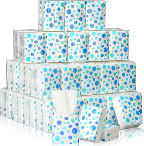 Miniatura 25 de Therwen Paquete de 100 pañuelos de bolsillo a granel, 1000 hojas, mini pañuelos a granel, 3 capas, tamaño de viaje pequeño, tamaño de bolsillo