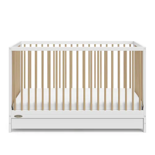 Miniatura 4 de Cuna convertible 5 en 1 con cajón Graco Teddi (Blanco con madera flotante) – Certificado GREENGUARD Gold, combinación de cuna con cajón, cajón