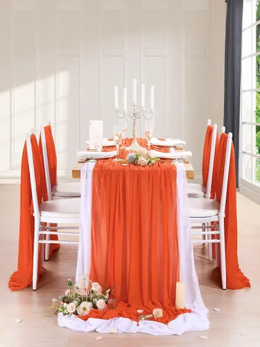 Miniatura 7 de The Yard, tela de gasa naranja quemada de 10 yardas, 58 pulgadas de ancho, elegante tela de gasa transparente para disfraces de boda, costura