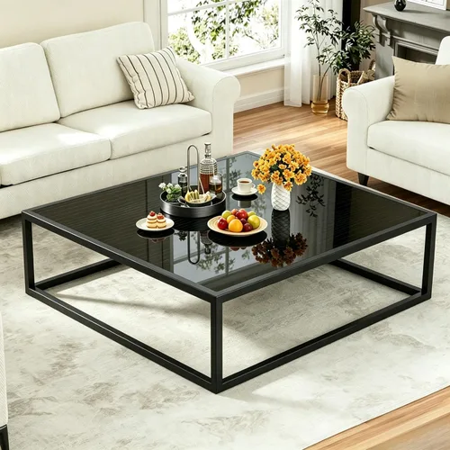 Miniatura 22 de Mesa de Centro, Mesas de Centro Pequeñas de 23.6", Mesas de Centro Redondas Negras para Sala de Estar, Mesa de Piso para Sentarse en el Suelo, Mesa
