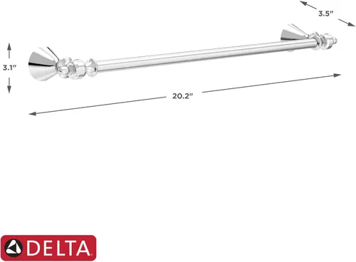 Miniatura 6 de Delta Vessona - Toallero de 18 pulgadas para baño, cromo pulido, toallero para baño, toallero de pared para baño, montaje en pared, VES18-PC