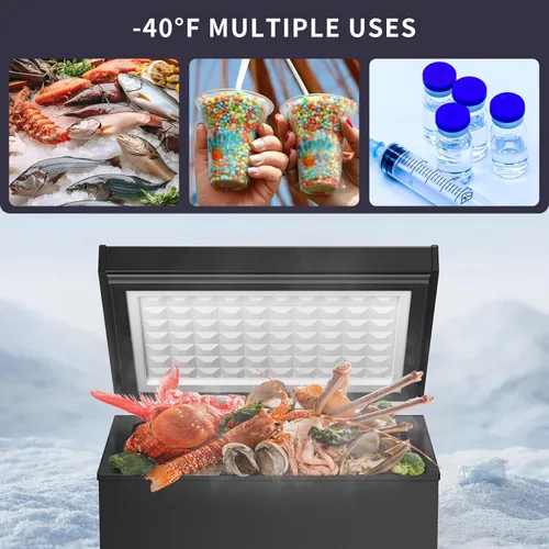 Miniatura 2 de ADT Congeladores de puerta superior independientes de 6.8℉ a -4℉ (negro, 1.8 pies cúbicos)