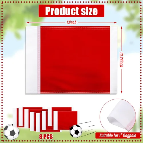 Miniatura 3 de Mepase Banderas de fútbol de repuesto, 4 unidades, banderas de esquina de fútbol rojo, equipo de fútbol de árbitro para pista de fútbol, voleibol