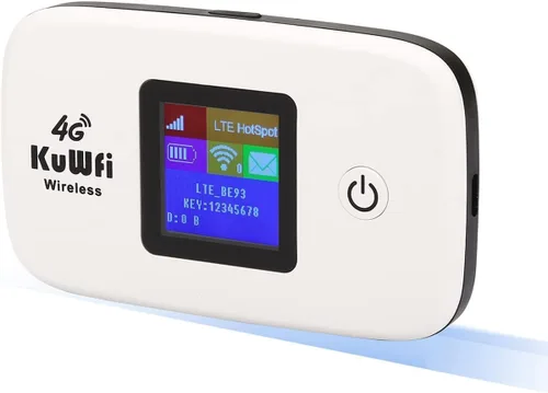 Miniatura 10 de KuWFi Hotspot WiFi portátil para exteriores, enrutador WiFi 4G LTE Cat7 con tarjeta SIM de datos de 2 GB (requiere itinerancia), batería de 3000