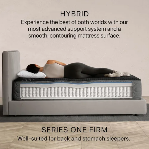 Miniatura 7 de Beautyrest Black Series One Firm - Colchón híbrido individual XL de 12.5 pulgadas, tecnología de enfriamiento, comodidad de contorno, soporte