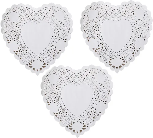 Miniatura 6 de Tim&Lin Tapetes de papel de encaje blanco - 17.78 cm x 25.4 cm Doilies de papel ovalados redondos - manteles individuales de papel desechables - 7.5