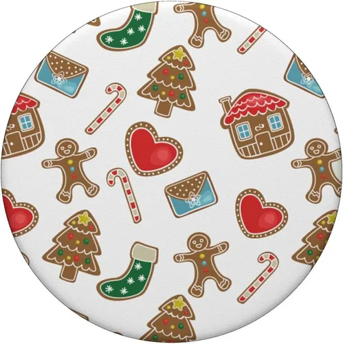 Miniatura 3 de Regalo de Navidad con patrón de jengibre para galletas de Navidad – PopSockets Grip y soporte para teléfonos y tabletas