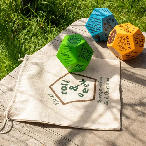 Miniatura 4 de Rivajam Búsqueda del tesoro para niños de 4 a 8 años, niños pequeños y familiares con dados, juegos educativos de naturaleza para exteriores e
