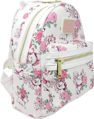 Miniatura 2 de Loungefly Disney The Aristocats Marie - Mini mochila con estampado floral WDBK0335, blanco, rosado (WhitePink Multi), Moderno
