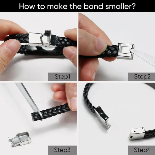 Miniatura 7 de Pulsera de cuero para hombre, regalo de sobriedad para hombre: cita inspiradora/versículo bíblico grabado, pulsera trenzada negra para hombre