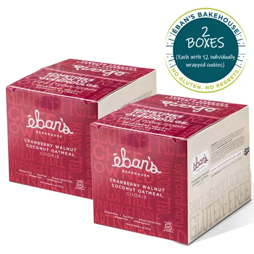 Miniatura 2 de Eban's Galletas frescas horneadas sin gluten – 24 galletas grandes (2 cajas de 12) – suaves y masticables, envueltas individualmente, gourmet, sin